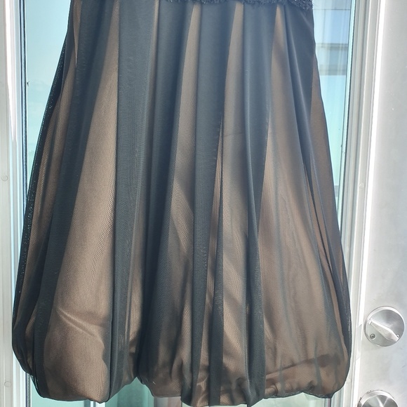 Canadian Designer Black Evening Dress with Puffy skirt and Lace detail size 4 - Picture 6 of 7